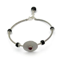 Bracciale in Filigrana Sarda a Tubicino con Corbula e Granato La Grotta dei Preziosi